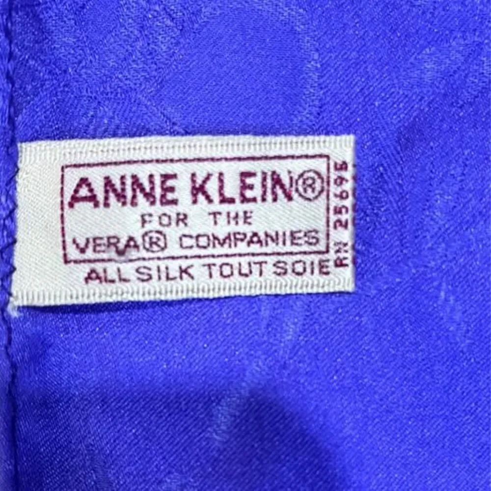Vintage Anne Klein Colorful Silk Scarf-Fringed Edge